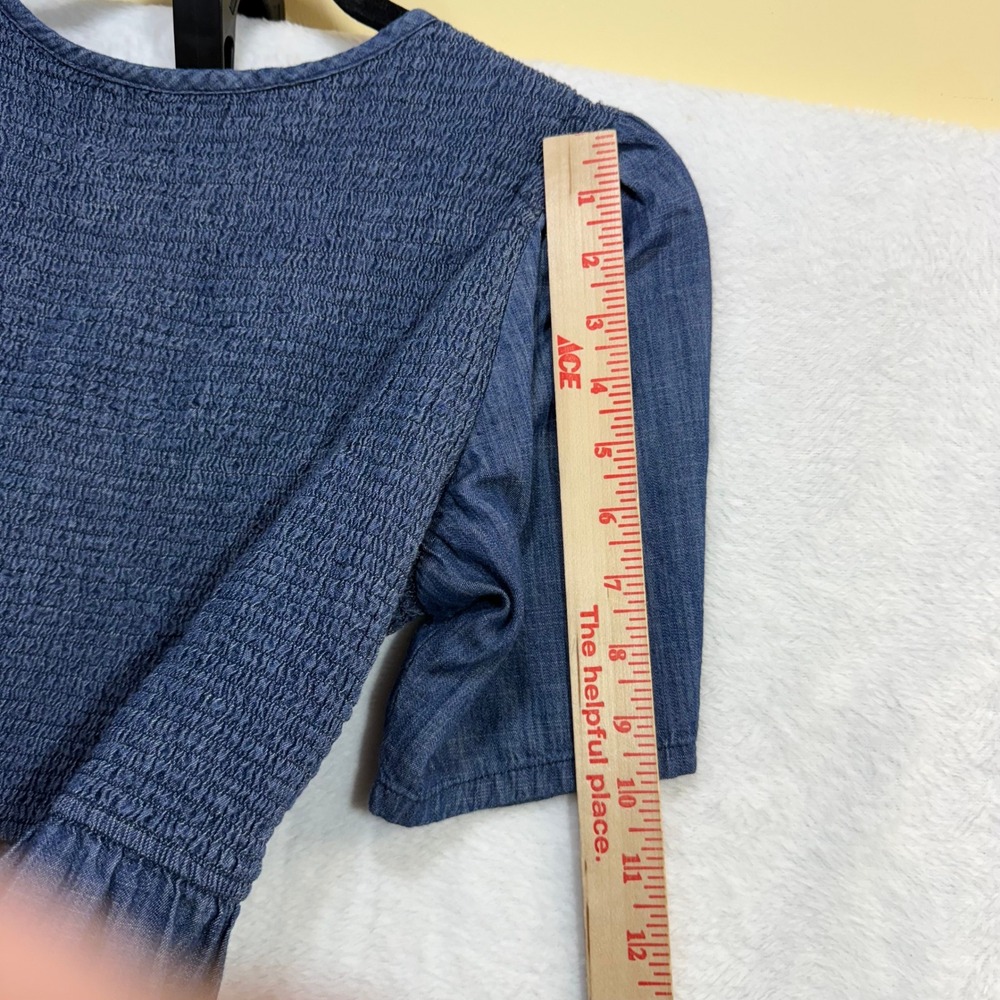 Wayward Fancies eShakti L-12 Chambray Dress Smocked Tiered Cottagecore Bohemian‎ - Picture 10 of 12